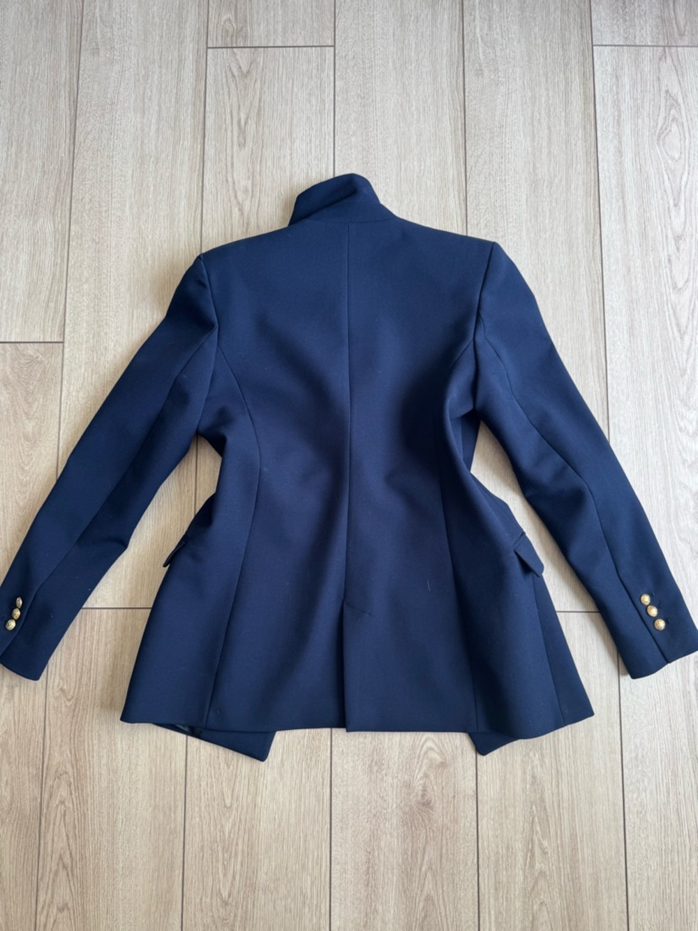 Zara Navy Double-Breasted Blazer with Gold Buttons - Picture 4 of 5